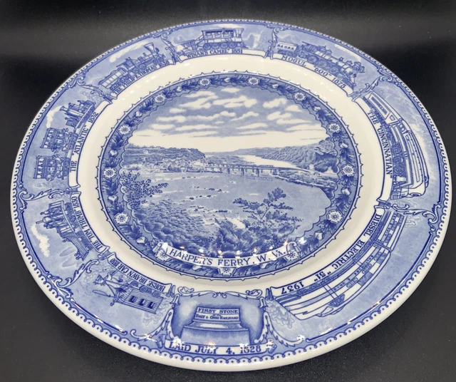 Baltimore & Ohio Railroad Blue Shenango 10.5" Dinner Plate Harpers' Ferry Mint