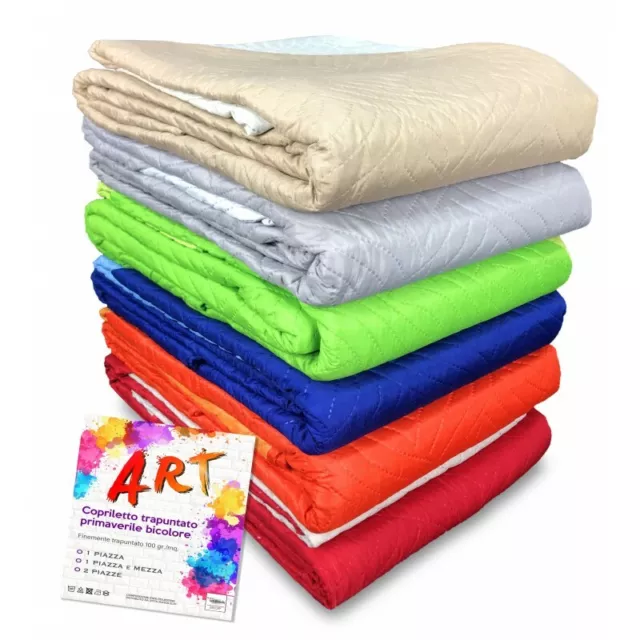 Couvre-Lit Matelassé Art Solide De Couleur Deux Tons