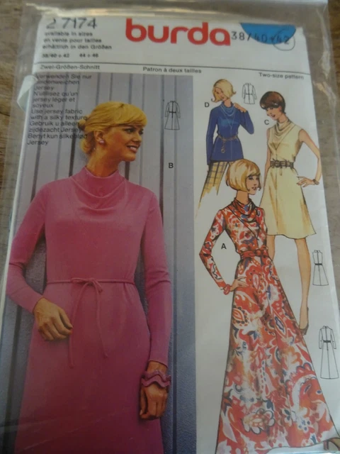 27174 Patron Vintage  "Burda  4 Creations  Robe Longue Courte Tunique 38 Et 42