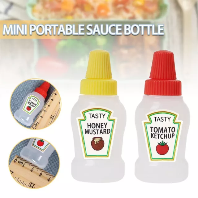 Portable Mini Condiment Bottle Dispenser Travel BBQ Sauce Squeeze
