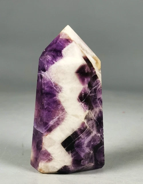 Natural Dream Chevron Amethyst Quartz Crystal Tower Point Healing Obelisk
