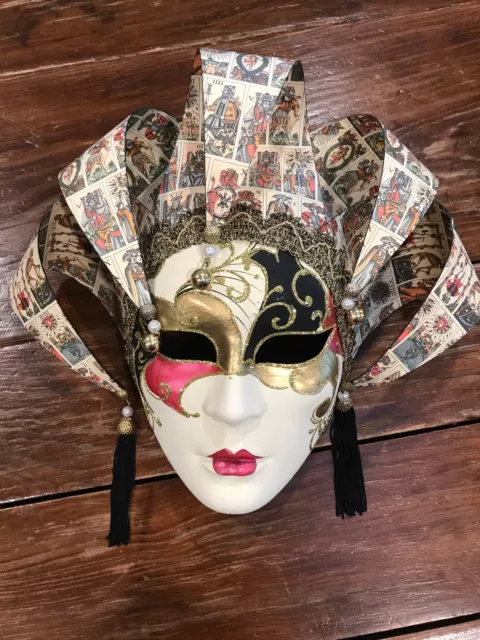 Amazing Original Hand Made & Hand Painted  Venice Mask STAMPED Original 10X12X6