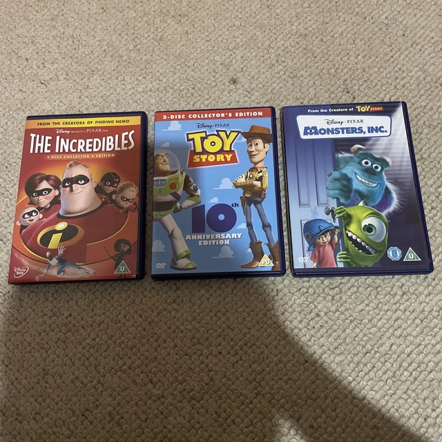 DISNEY PIXAR DVD Bundle ( Toy Story, Monsters Inc, The Incredibles) £4.