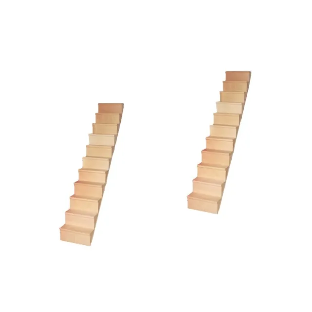 2 piezas mini escalera de bambú herramienta decoración de cumpleaños para niña
