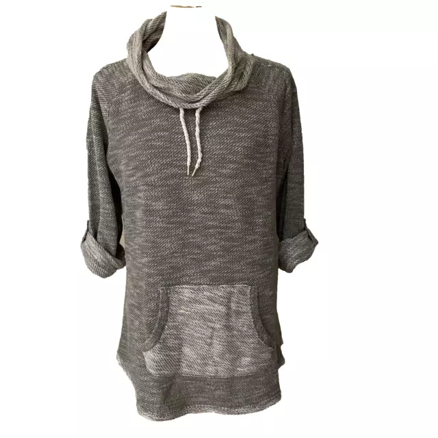 Kensie Performance Sweatshirt Women's M Quick Dry Activewear Top Cowl Neck Gray