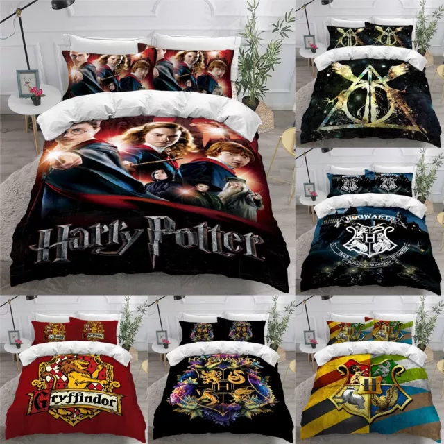 Harry Potter 3D Ultra Soft Quilt Doona Duvet Cover Set Single Double Queen King