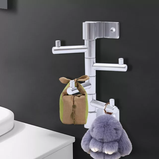 Kitchen/Bathroom Towel Hangers Wall Mounted 4 Arm Swivel Bar Towel Rack Hook NEW