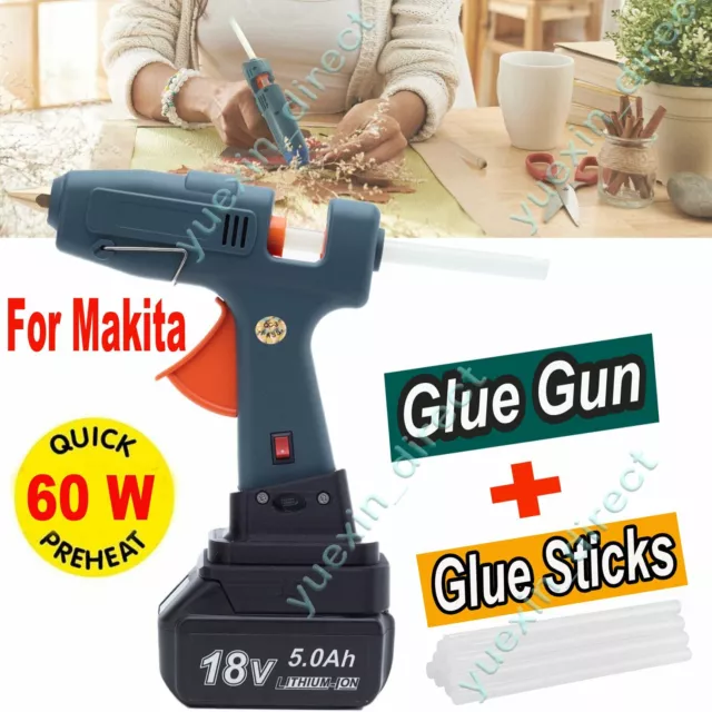 60w Hot Melt Glue Gun Repair Tools Heat Gun with Sticks DIY Crafts For Makita