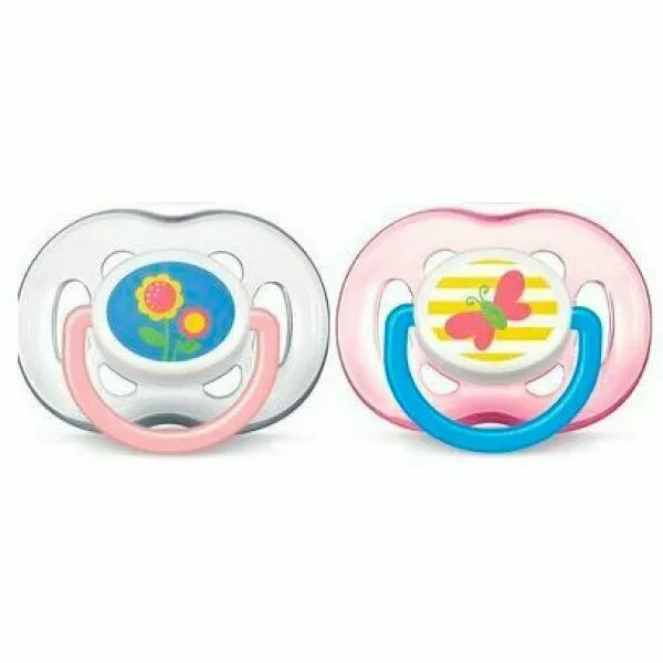 Philips Avent Freeflow Pacifier 18+ months, Pink Girl Colors, 2 pack, SCF186/26