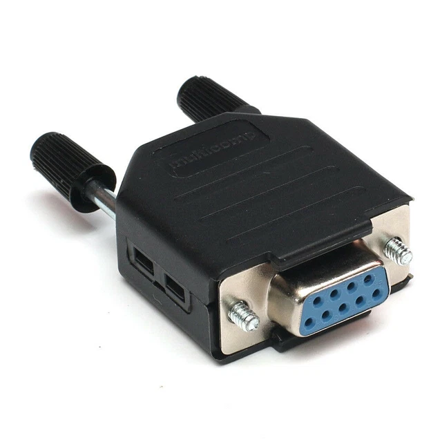 9 PIN FEMALE DSub Plug Solder Connector RS232 Serial DB9 & Hood