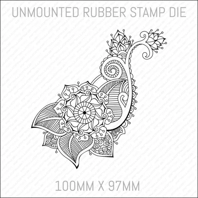 Henna Mehndi Floral Unmounted Rubber Stamp Die Card Making Scrapbooking - ST0511