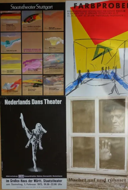 4 seltene Theaterplakate Stuttgart, Achim Freyer, Nederlands Dans Theater