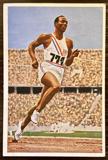 1936 Jesse Owens 100m Action Berlin Olympics Muhlen Franck Card Gold Medal Recrd