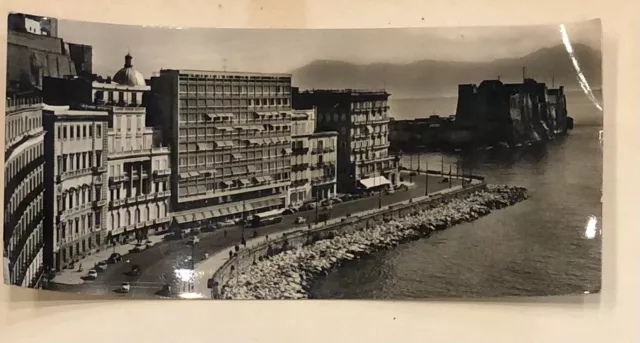 Cartolina VINTAGE NAPOLI Formato panoramico NON viaggiata LUNGOMARE