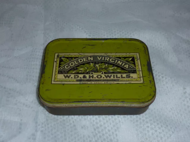 Golden Virginia Tobacco Tin W.D. & H.O. Wills 2 Oz Bristol and London  Vintage