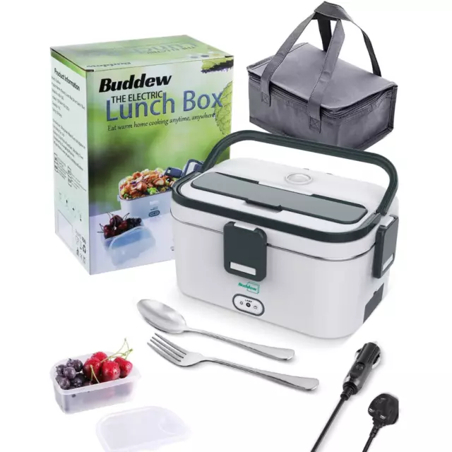 Buddew Electric Lunch Box 70W Food Heater 3 in 1 12V/24V/110-230V Portable Lunch