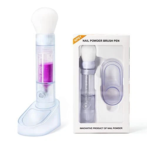 Pluma de bandeja de reciclaje en polvo de inmersión con cepillo actualizado polvo de inmersión en uñas sin desorden r...
