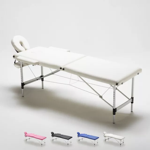 Camilla de Masaje de Aluminio Plegable Portátil 2 Secciones 210 cm Shiatsu