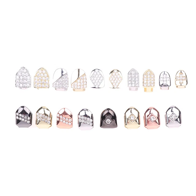 1 pz Denti Hip Hop Rimovibili Strass Moda Denti Punk Cappellini Gioielli Regalo St