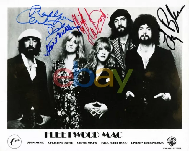 FLEETWOOD MAC SIGNED 8X10 PHOTO X4 MICK STEVIE NICKS CHRISTINE MCVIE LINDSEY B r