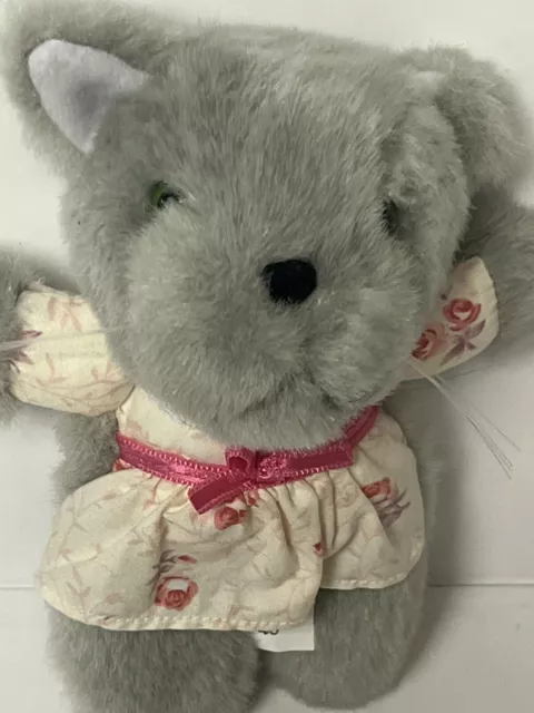 1988 Plush Creations Henrietta Finger Puppet Mr Rogers Stuffed Plush 7” Gray Cat