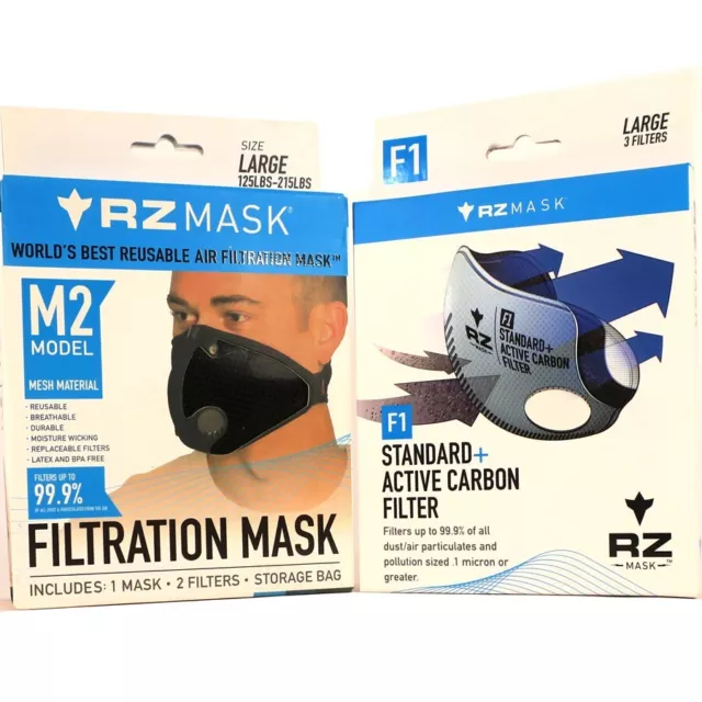 RZ Mask & Extra Filters, Replacement F1 Standard + Active Carbon, Large,