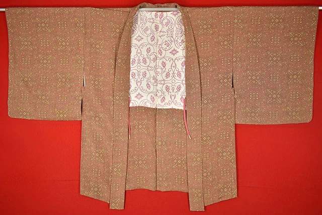 Vintage Japanese Kimono Silk Antique BORO HAORI Kusakizome Dyed/A761/570