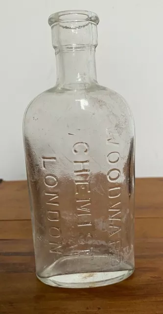 Rare Antique Woodward Chemist London Apothecary Glass Bottle