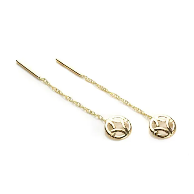 9ct Yellow Gold Celtic Pull Thru Earrings / Studs