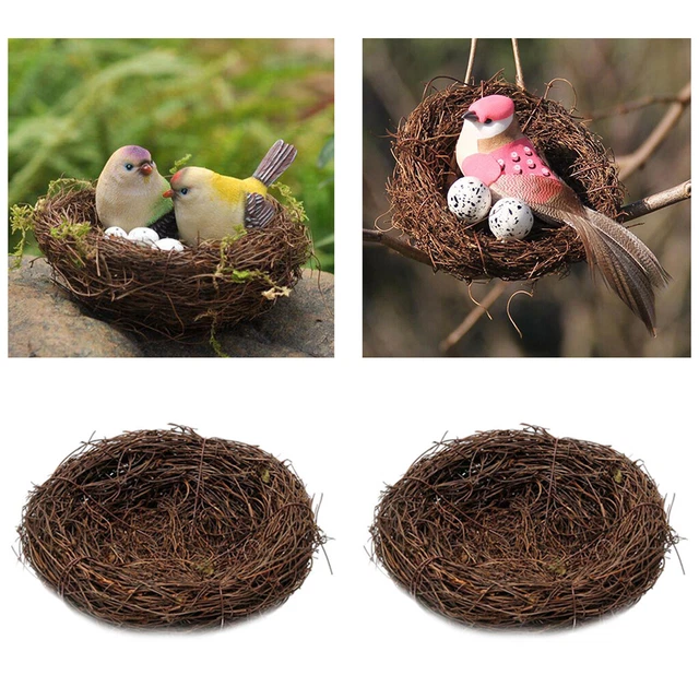 2x Rebe Vogel Haus Vogel Nest Feeder Hausgarten Dekor Nesting Birdhouse 8cm