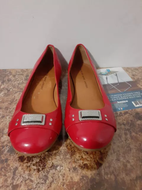 Marc by Marc Jacobs Logo Plaque Ballet Flats Womens Red EUR 38 US 8