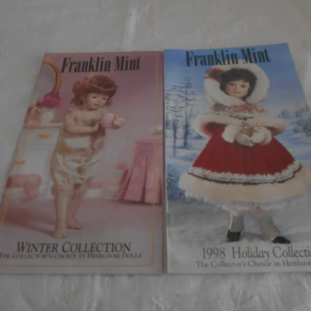 Doll Brochures X 2 "Franklin Mint Dolls" -1998 Holiday Collection/Winter Collect