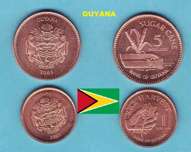 3Gr29     Lot De     2   X   Pieces   Neuves    Differentes    Guyana