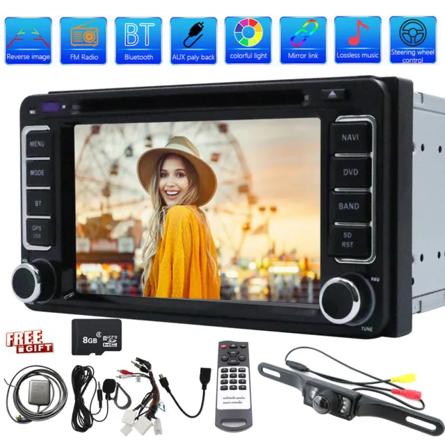 For Toyota 6.2" Double Din Car Radio Stereo GPS Navi CD DVD Player HD Camera Map