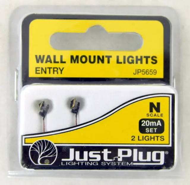 N Scale Entry Wall Mount Lights (2) - Woodland Scenics #JP5659
