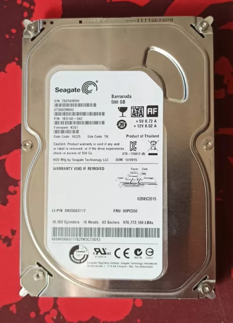 Disque Dur HDD Seagate Barracuda 500Go, SATA III 3,5” (ST500DM002)