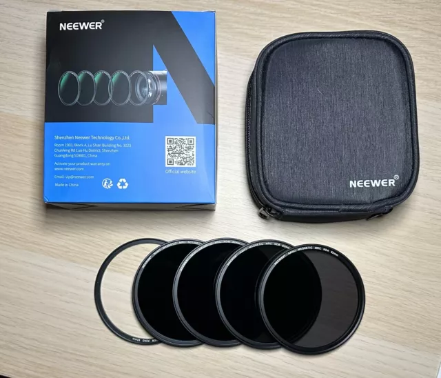 Neewer 82 mm 4-fach magnetisches ND Filter Set, ND 4, ND 8, ND 64, ND 1000,