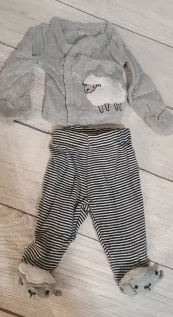 Preemie Baby Boy Carters Outfit Shirt & Pants. Lamb. Infant Set. Gently Used