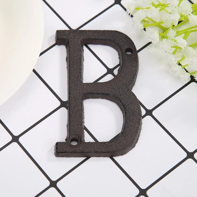 Metal Letters Alphabet Cast Iron House Sign Doorplate DIY Cafe Shop Wall Decor