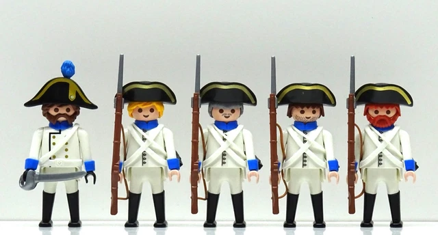 5X GUARDIA SOLDADO Claro Azul Blanco Playmobil Zu Francés Cartucho