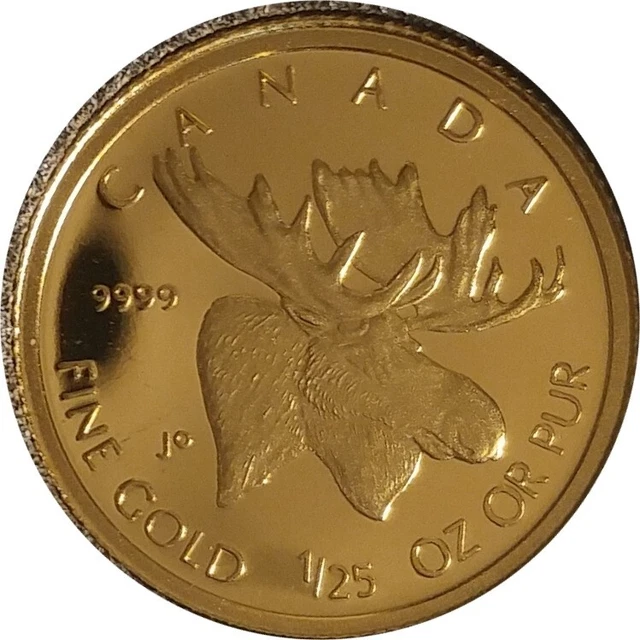 2004 Canada 1/25 Ounce Pure Gold Coin - Majestic Moose