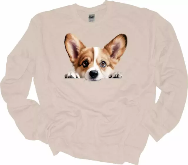 Peeking Pembroke Welsh Corgi Dog Sweatshirt Welsh Corgi Puppy Dog Shirt