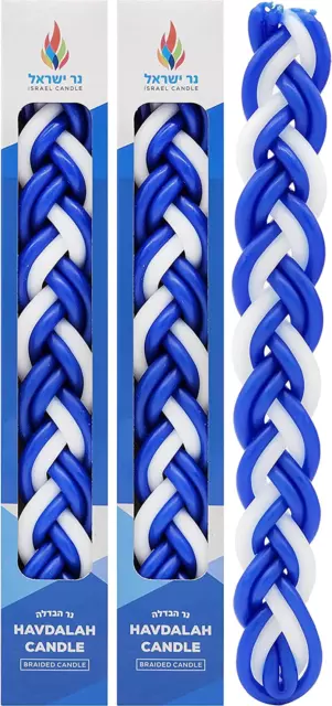 Havdalah Candle Handcrafted Havdala Candle Blue & White Paraffin Wax, Shabbat