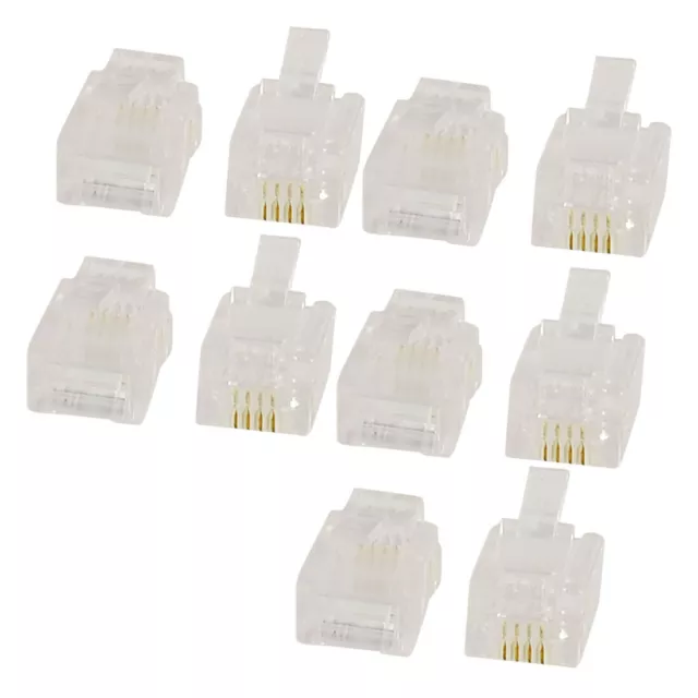 10 Pcs En Plastique Transparent Coque RJ11 Prise Ligne Téléphonique Connecteur