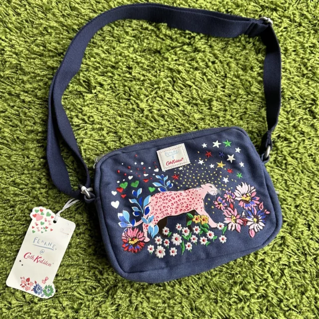 NEW Kath Kidston Cath Kids X Body Bag Fearne London Navy Leopard BNWT RRP £42