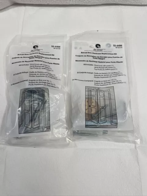 Acme Bifold Closet Door Hardware Kit 52-4498-LOT OF 2 PACKS
