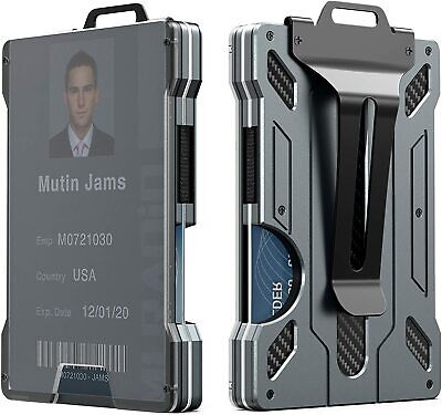 Men's Aluminum Alloy Slim RFID Blocker Card Holder Credit Card Metal Wallet