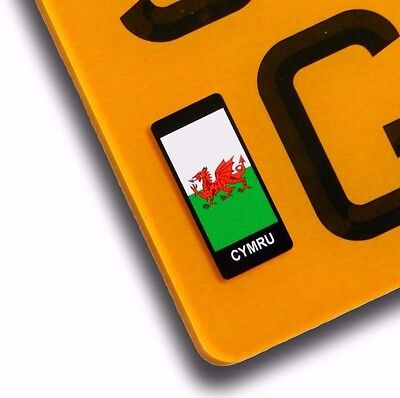Welsh Wales CYMRU Flag Number Plate Vinyl Sticker For Motorcycle decal badge