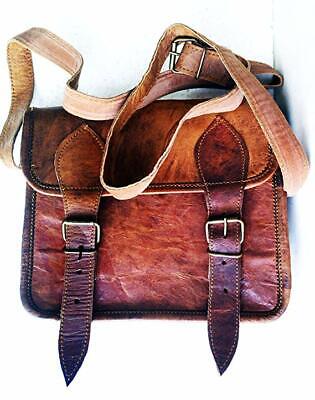 Vintage Women Genuine Real Rustic Leather Handbag Shoulder Bag Satchel Messenger