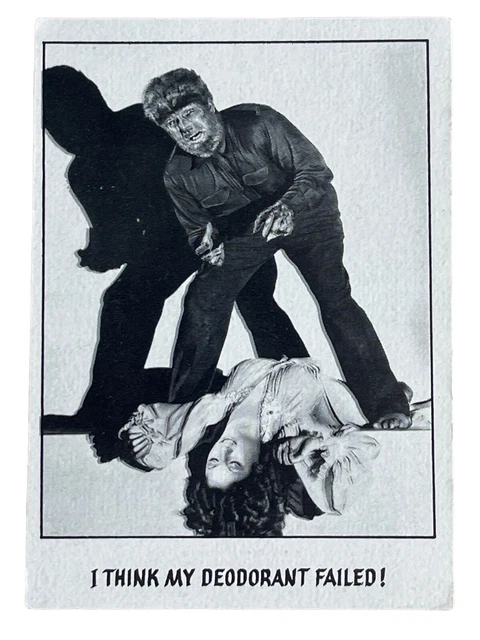 Vtg 1973 Wolfman Monster Creature Feature You’ll Die Laughing #4 B/W Trade Card